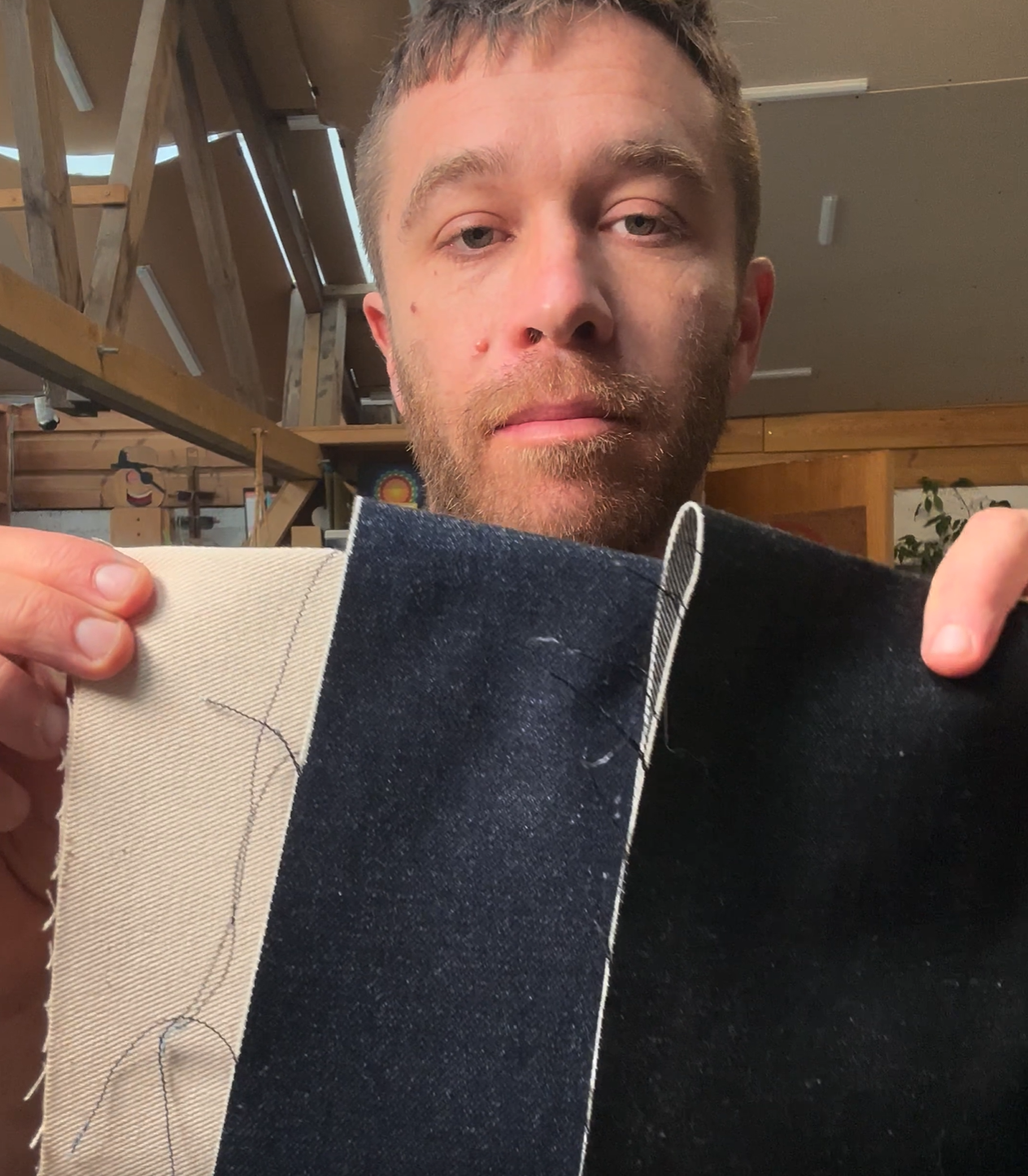 Jack compares black, blue and undyed denim and explains how each develops its appearance during the making process.